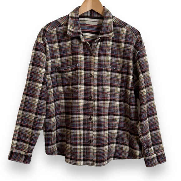 Outerknown Tops - Outerknown Sierra Blankent Button Down Flannel Red/Blue Shirt Women’s Medium